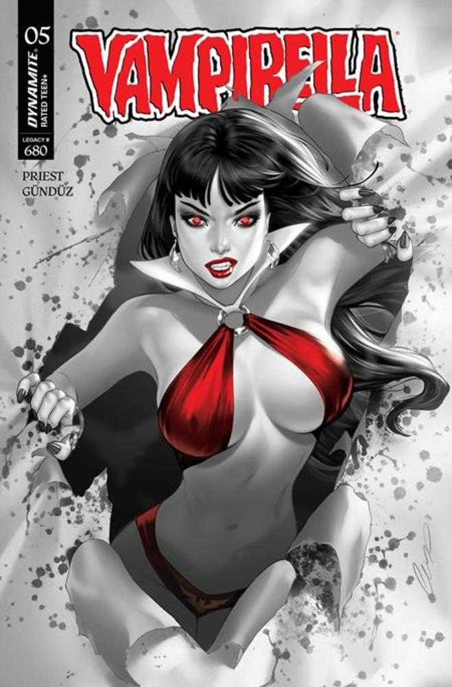 Vampirella (2025) #5 Cover P 1:7 Elias Chatzoudis Black & White Foc Bonus Variant