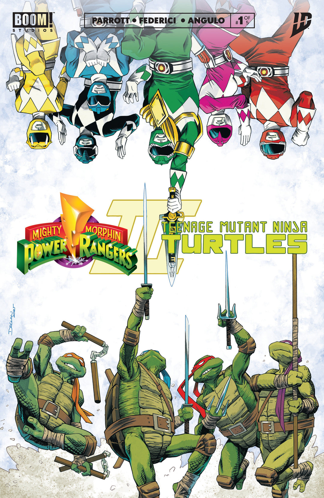 Mighty Morphin Power Rangers/ Teenage Mutant Ninja Turtles III #1 N Foc Reveal Variant (Shalvey)