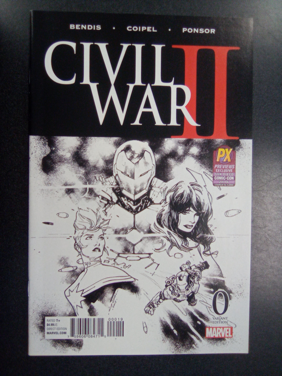 Civil War II #0 Olivier Coipel B&W SDCC 2016 Variant
