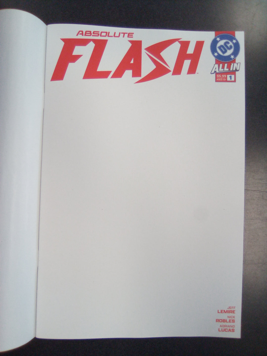 Absolute Flash #1 Cover H Blank Card Stock Variant