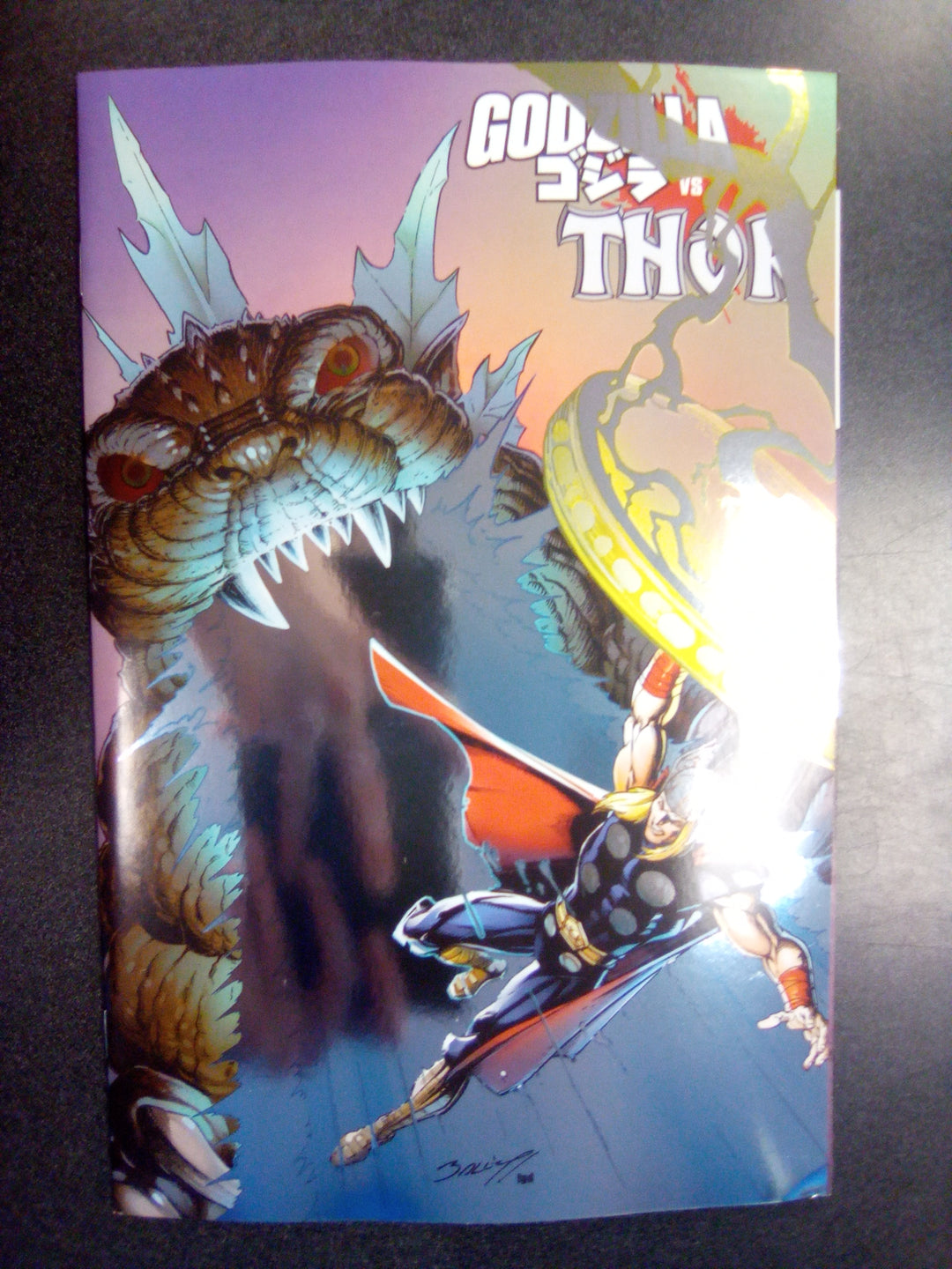 Godzilla vs. Thor #1 Mark Bagley Foil Variant