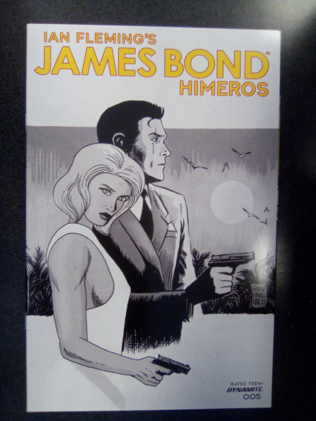 James Bond Himeros #5 1:10 Francesco Francavilla B&W Variant