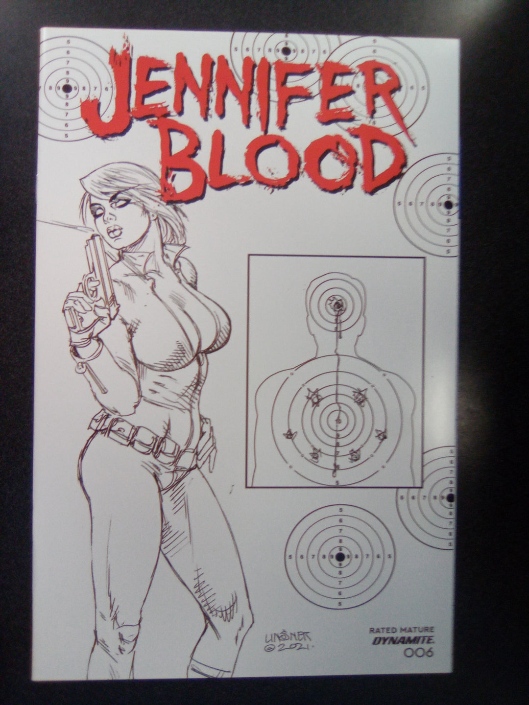Jennifer Blood #6 1:15 Linsner B&W Variant