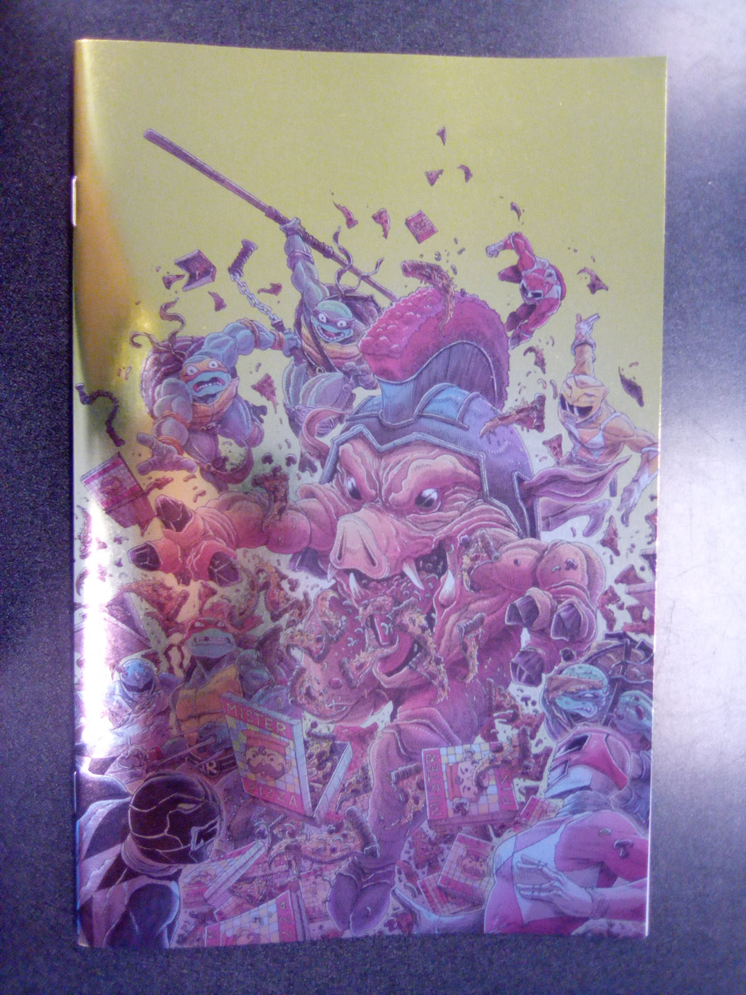 Mighty Morphin Power Rangers/ Teenage Mutant Ninja Turtles III #1 K 1:100 Variant Edition Variant (Foil, Stokoe)