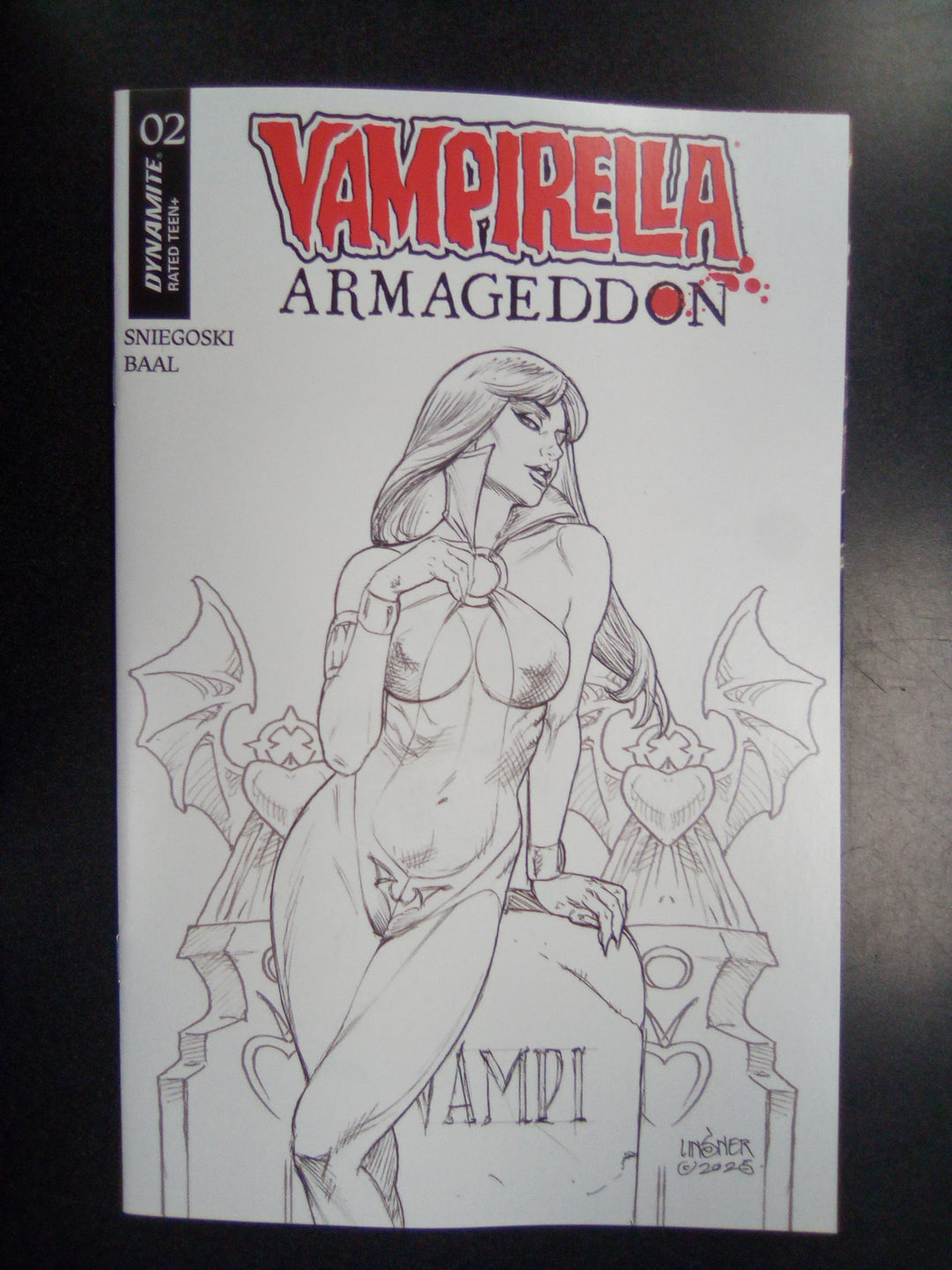 Vampirella Armageddon #2 Cover K 1:10 Joseph Michael Linsner Line Art Variant