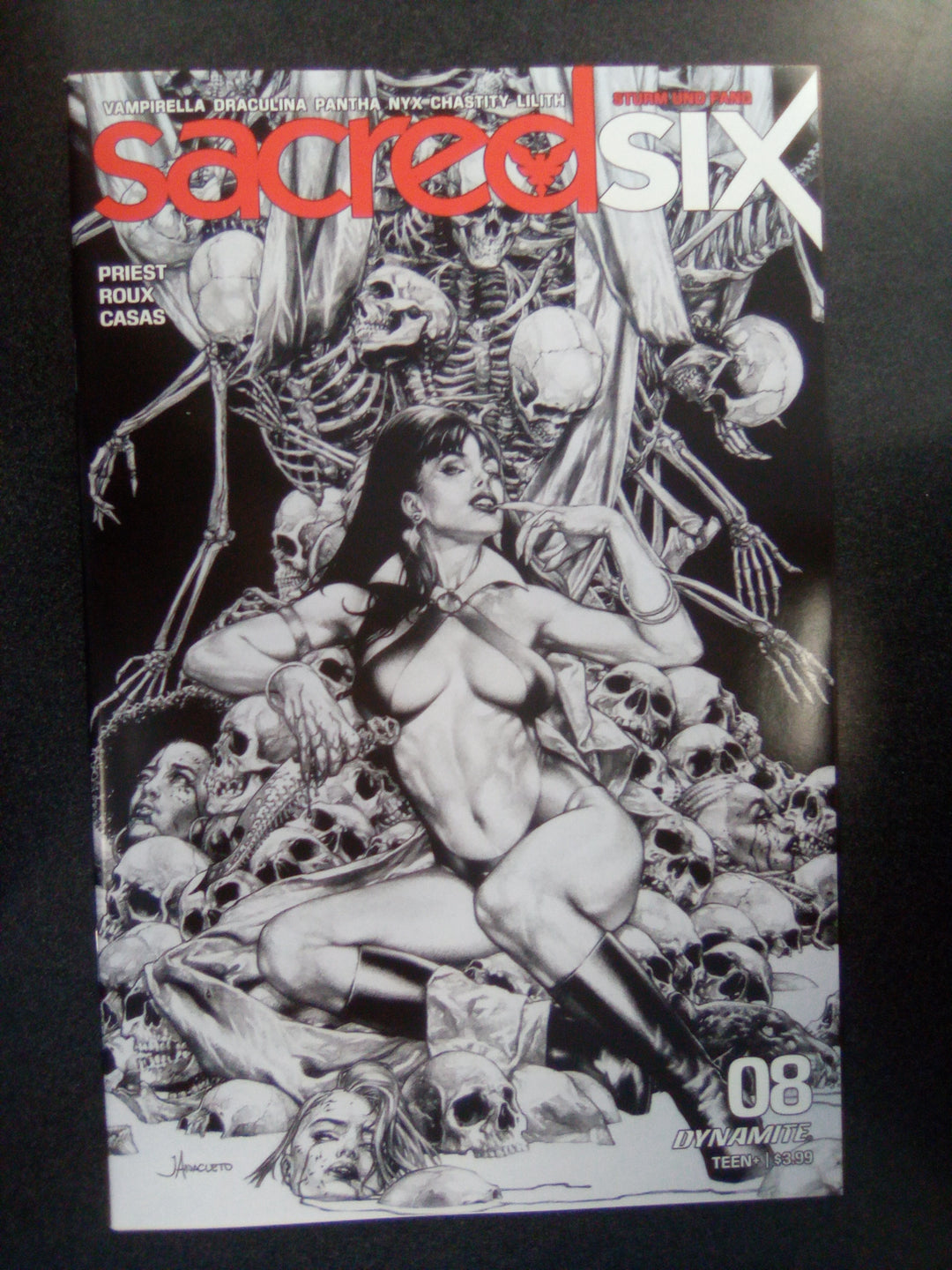 Sacred Six #8 (2021) 1:25 Anacleto B&W Variant