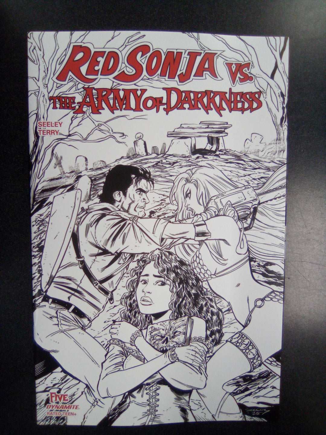 Red Sonja vs Army Of Darkness #5 Cover G 1:10 Tim Seeley Line Art Variant