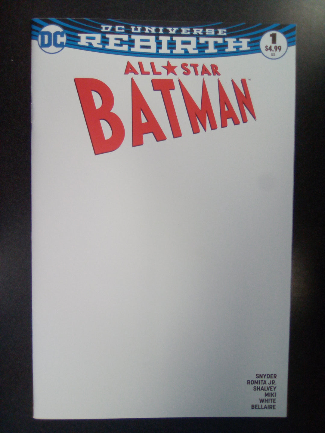 All Star Batman #1 (2016) Blank Sketch Variant