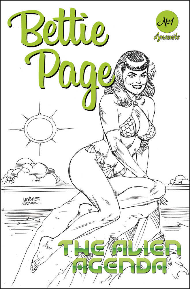 Bettie Page Alien Agenda #1 Cover K 40 Copy Variant Edition Linsner Black & White