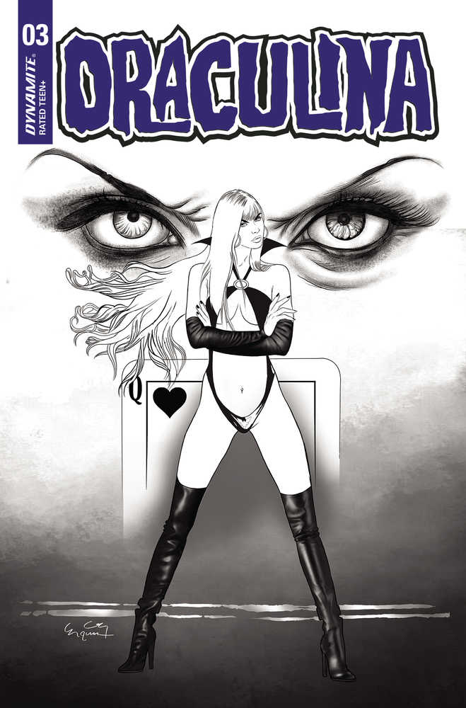 Draculina #3 Cover Q 7 Copy Foc Variant Edition Gunduz Black & White