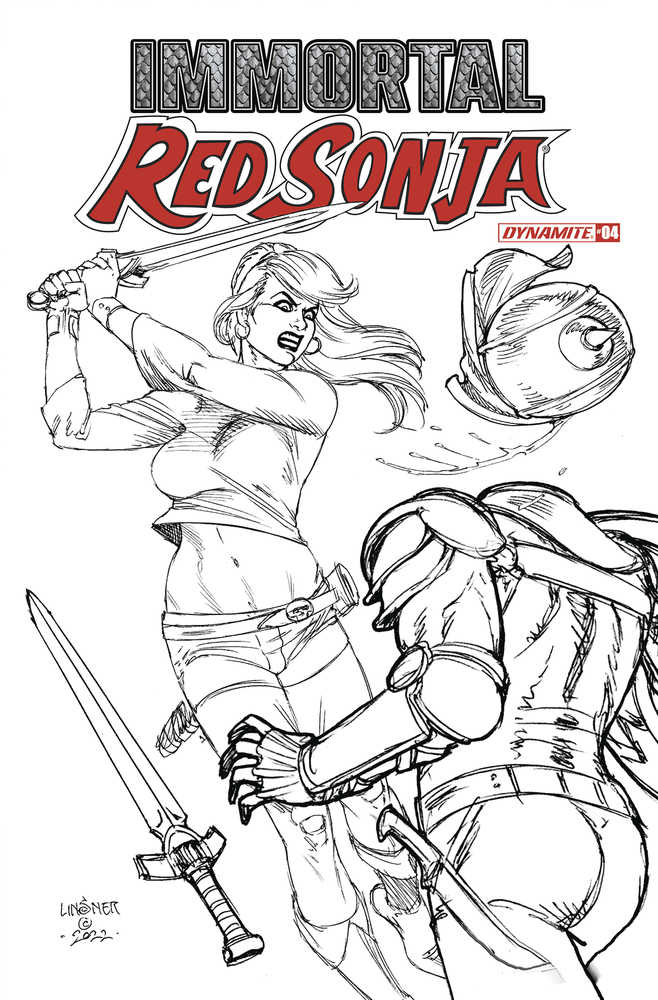 Immortal Red Sonja #4 Cover G 15 Copy Variant Edition Linsner Black & White