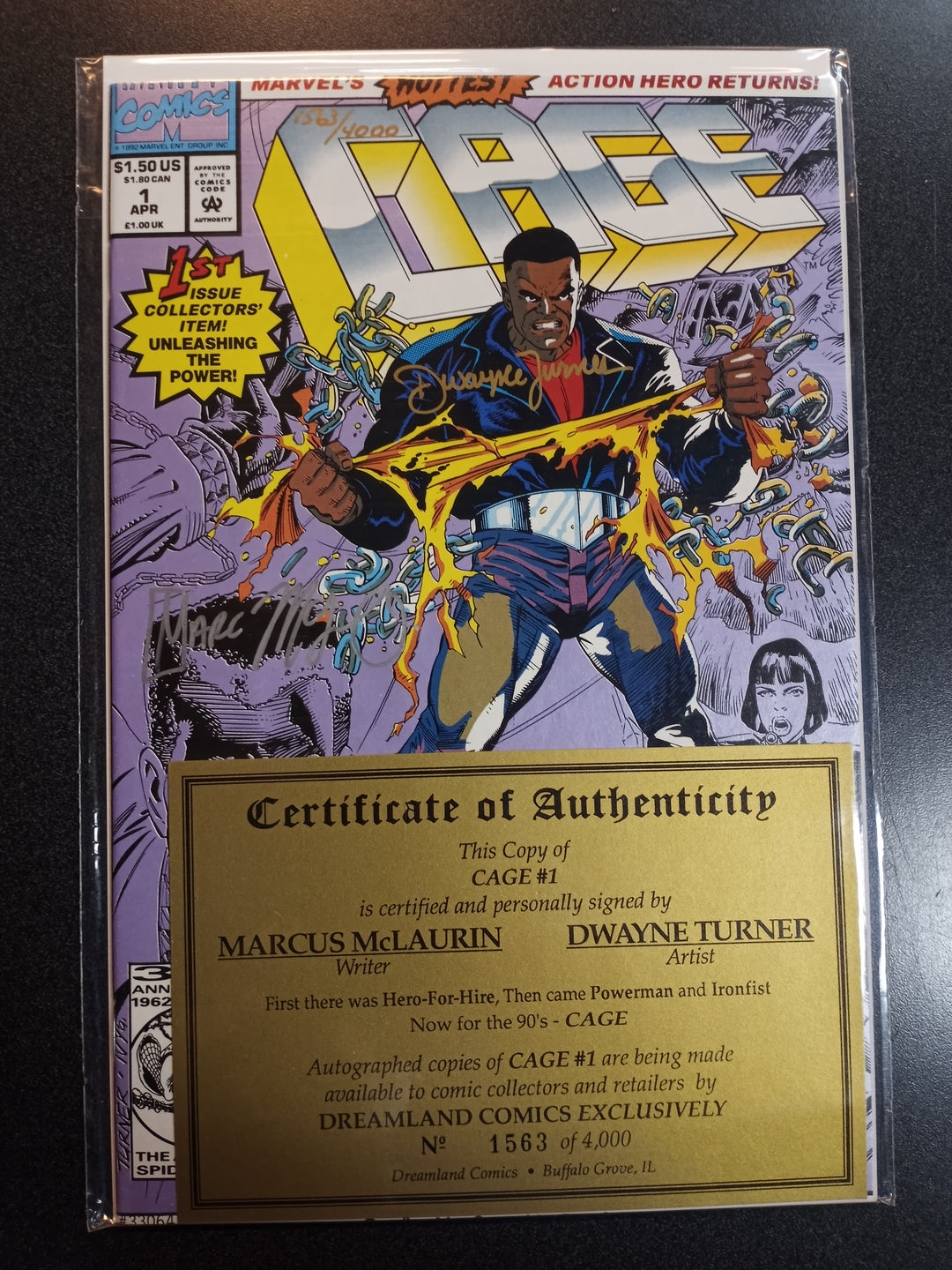 Cage #1 Signed by Marcus McLaurin & Dwayne Turner with CoA NM