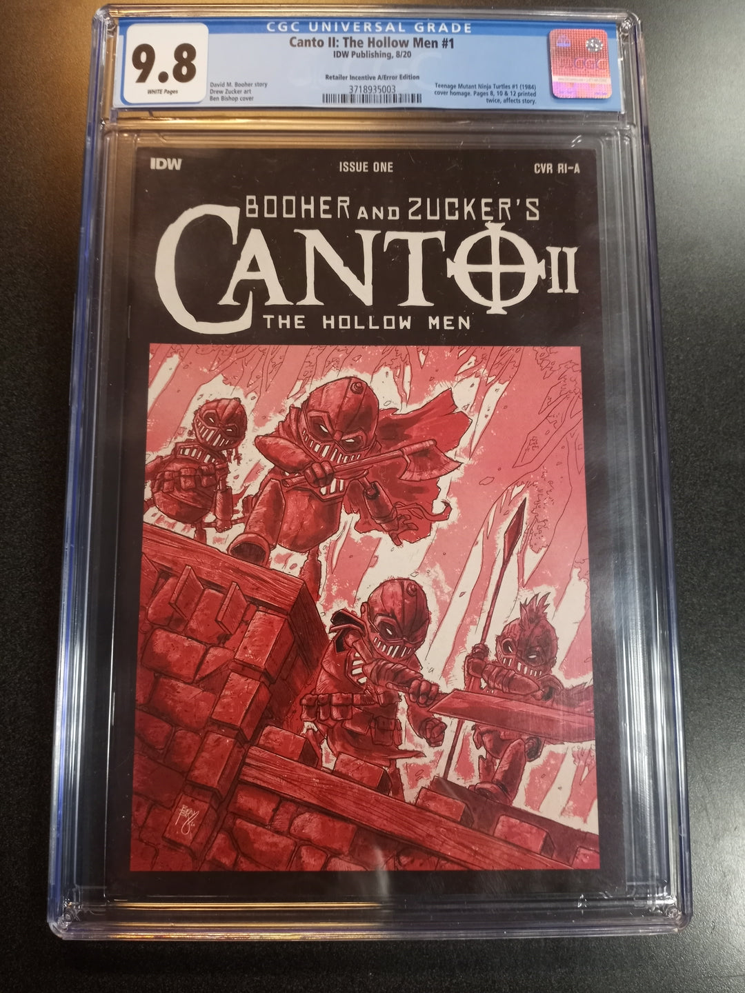 Canto II The Hollow Men #1 Incentive Variant Error Edition CGC 9.8