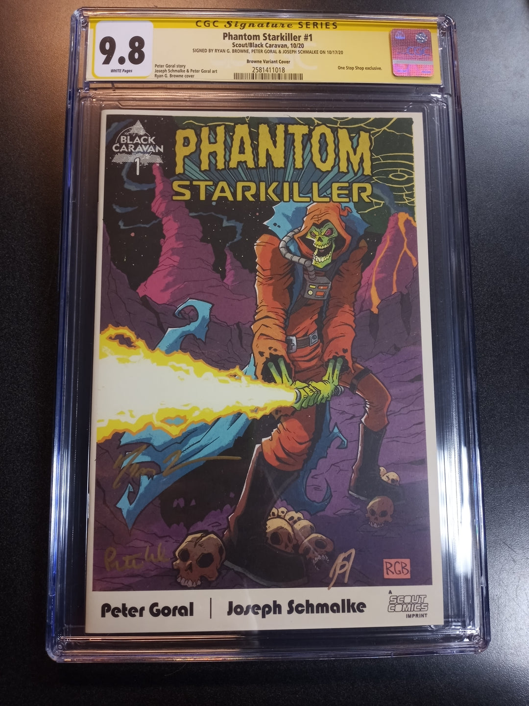Phantom Starkiller #1 Browne Variant Signed by Ryan G. Browne, Peter Goral & Joseph Schmalke CGC SS 9.8