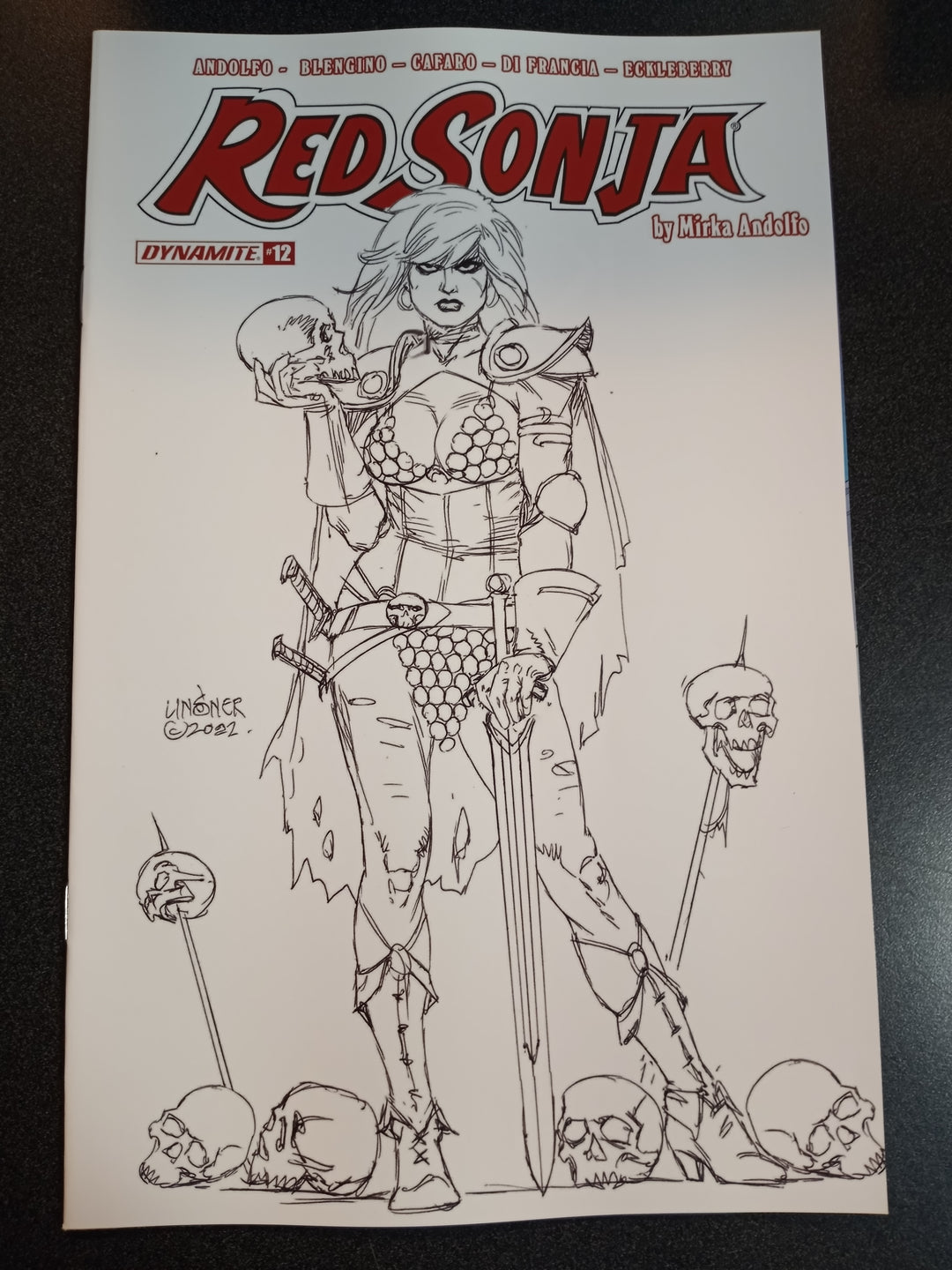 Red Sonja (2021) #12 Cover I 25 Copy Variant Edition Linsner Black & White