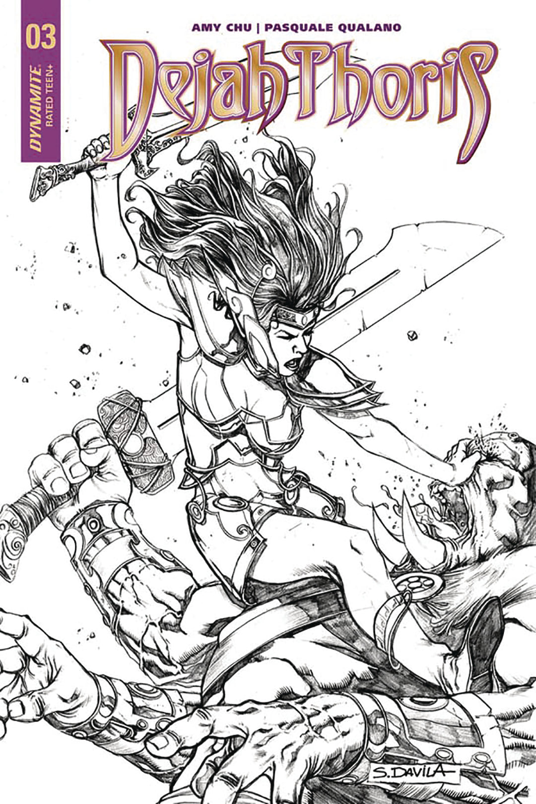 Dejah Thoris #3 Cover E 1:20 Davila B&W Variant