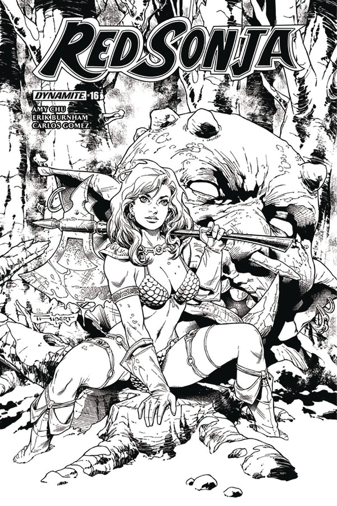 Red Sonja #16 Cover G 1:20 Thibert B&W Variant