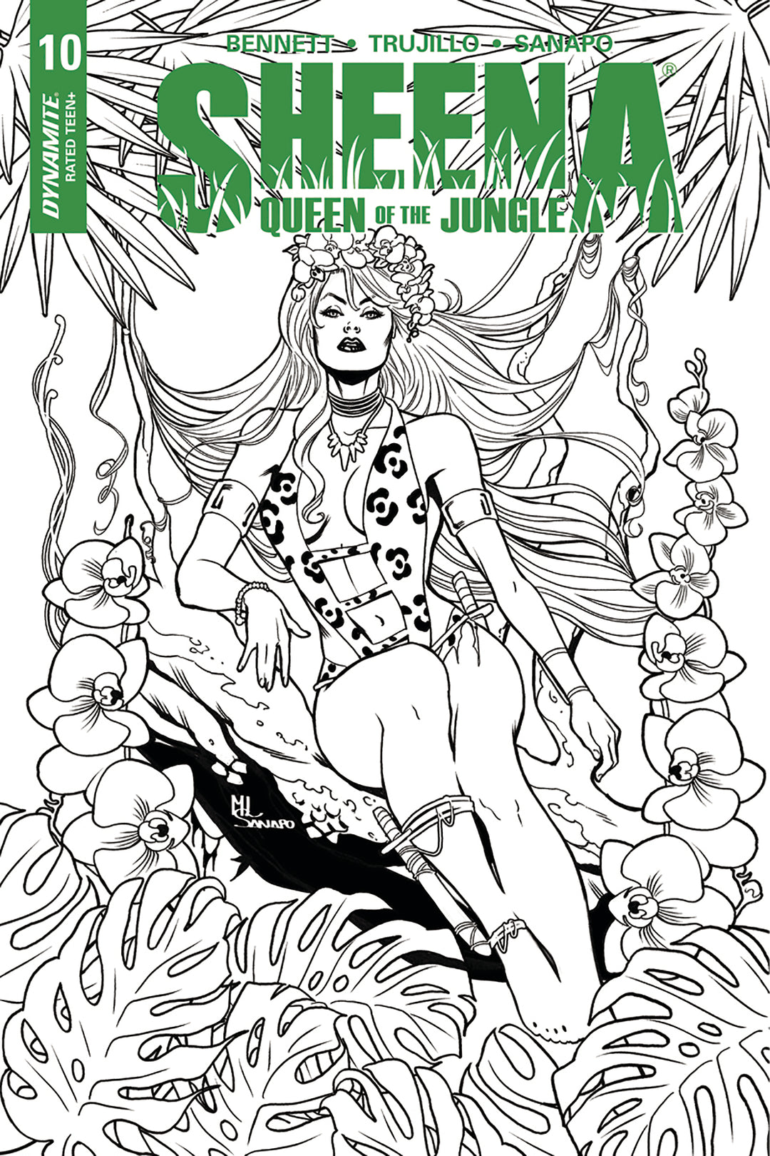 Sheena #10 Cover E 1:10 Sanapo B&W Variant