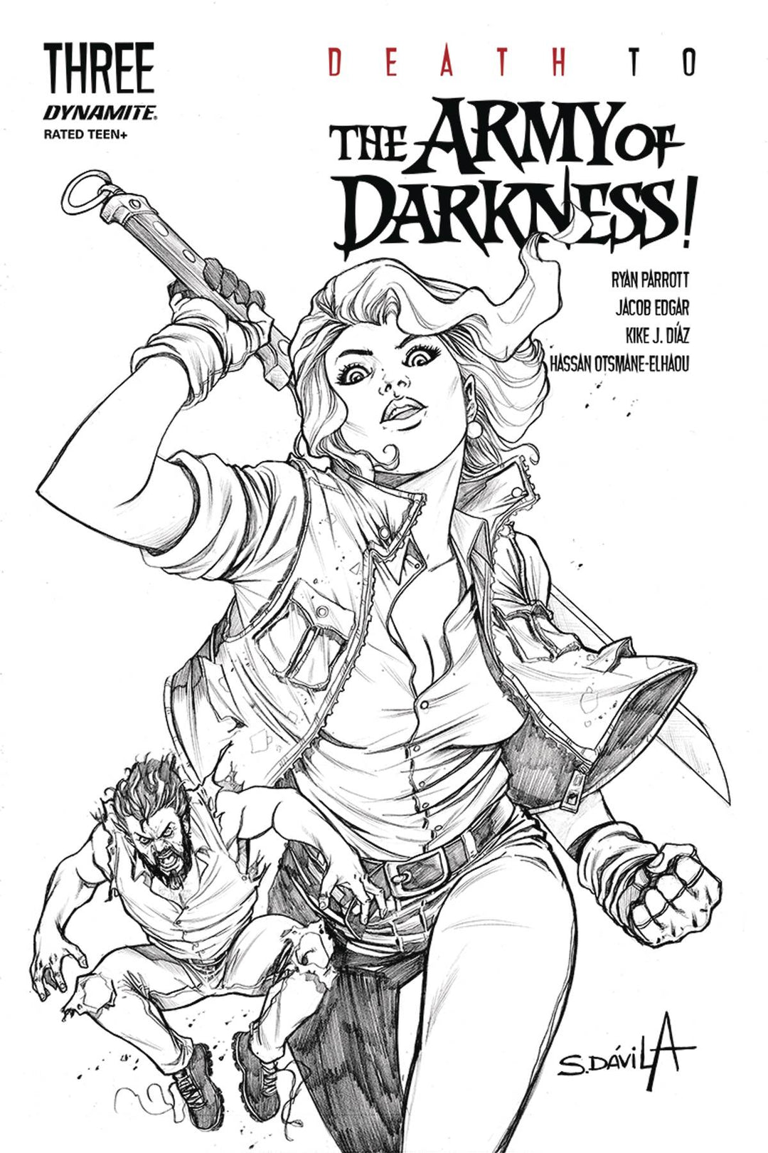 Death To Army Of Darkness #3 1:25 Davila B&W Variant