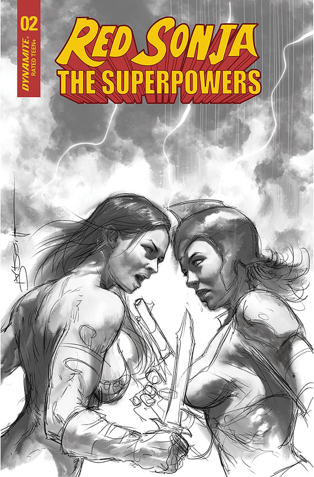 Red Sonja The Superpowers #2 1:30 Parrillo B&W Variant