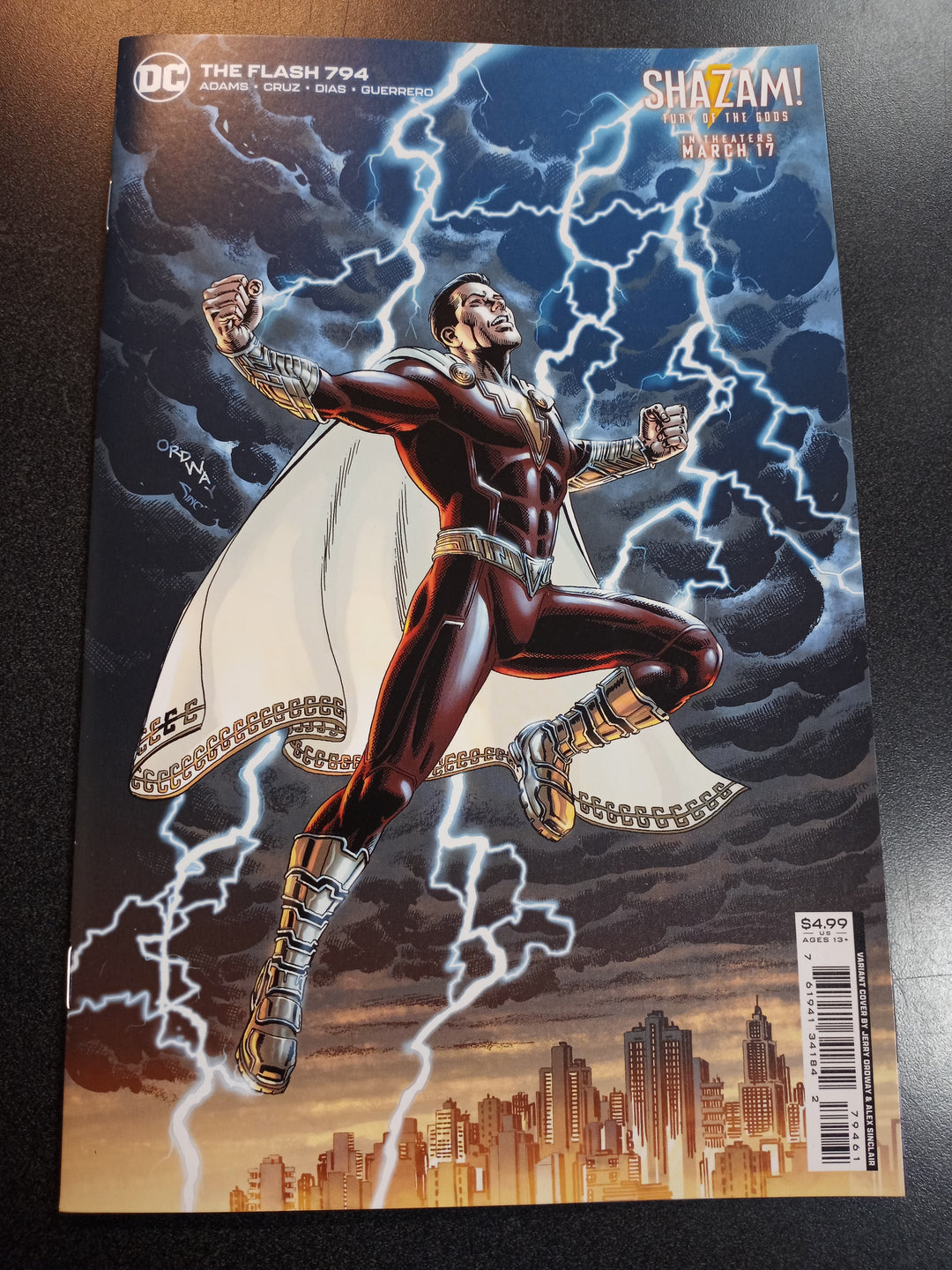 Flash #794 Cover D Jerry Ordway & Alex Sinclair Shazam Fury Of The Gods Movie Card Stock Variant (One-Minute War)