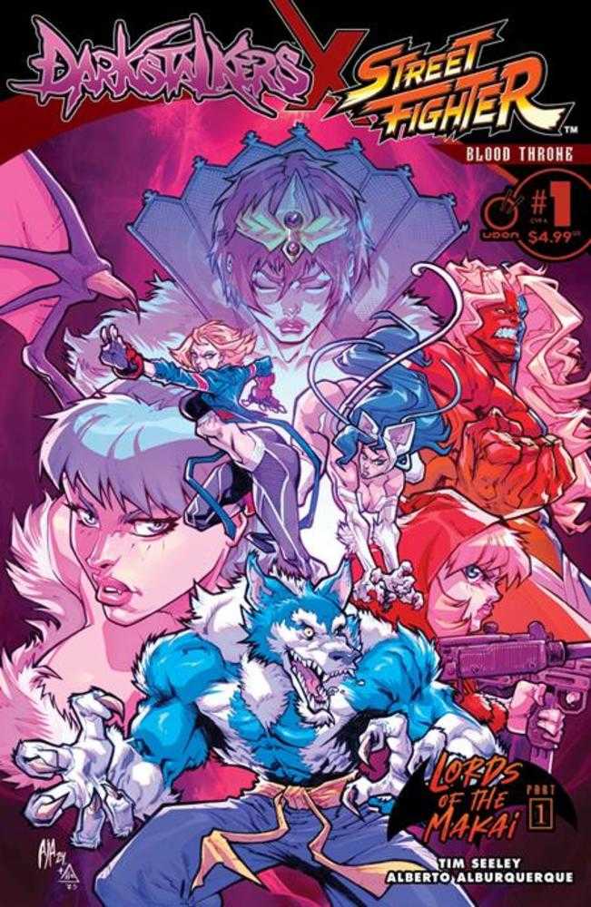 Darkstalkers X Street Fighter Blood Throne #1 Cover A Alberto Alburquerque Previously Foc'D On 4/28/2025