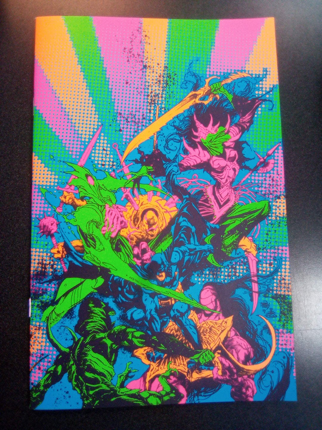 Knight Terrors #3 (Of 4) Cover D Ivan Reis Darkest Hour Neon Ink Card Stock Variant