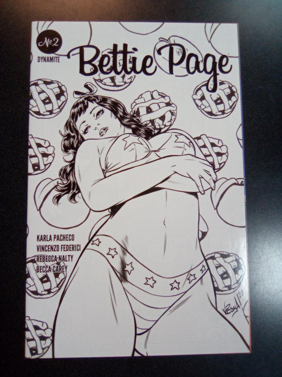 Bettie Page #2 20 Copy Federici America Together B&W Variant