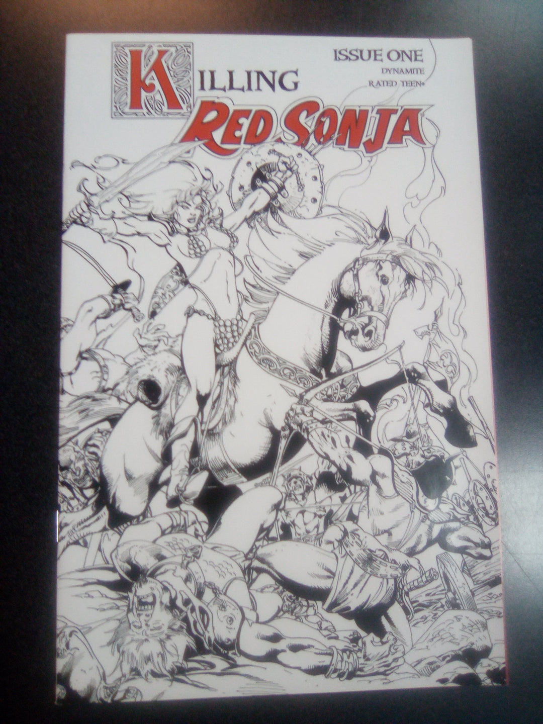 Killing Red Sonja #1 1:7 Castro B&W Foc Variant