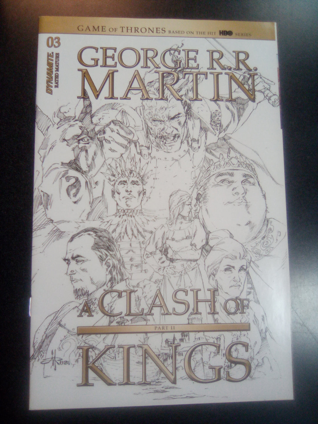 George Rr Martin A Clash Of Kings #3 1:20 Rubi B&W Variant (