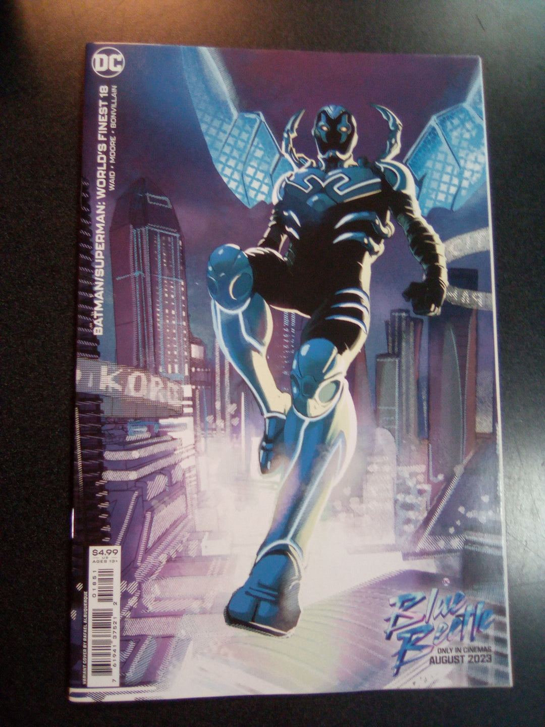 Batman Superman Worlds Finest #18 Cover C Rafael Albuquerque Blue Beetle Movie Card Stock Variant