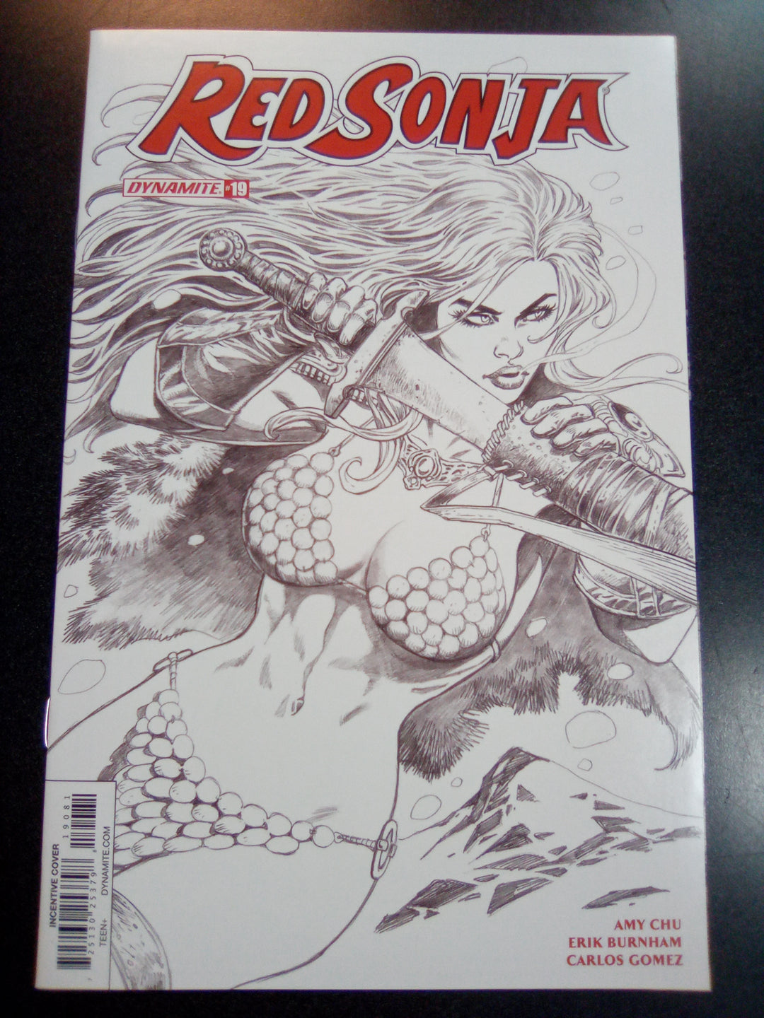 Red Sonja #19 1:30 Jan Duursema B&W Variant