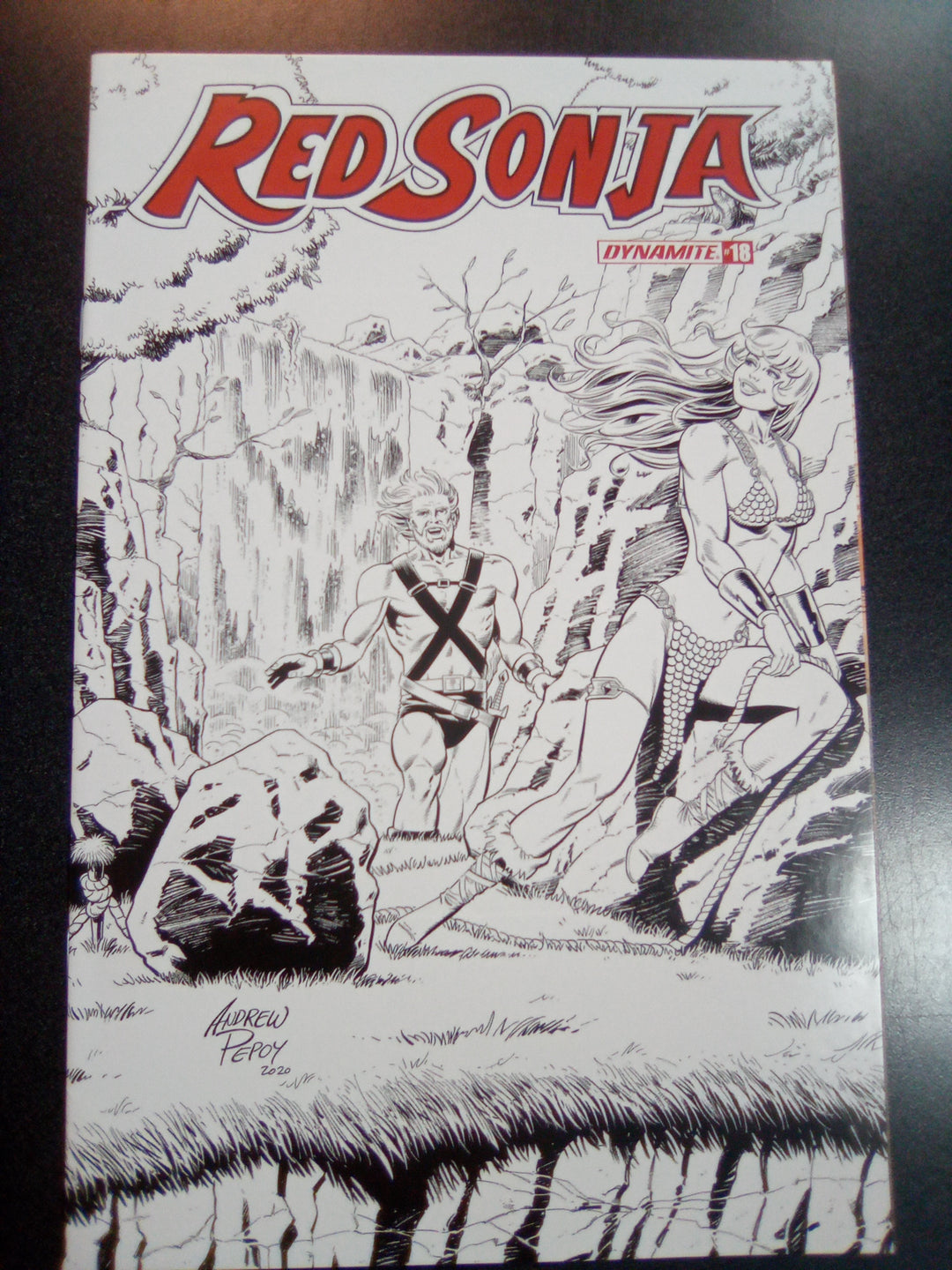Red Sonja #18 1:50 Andrew Pepoy B&W Seduction Variant
