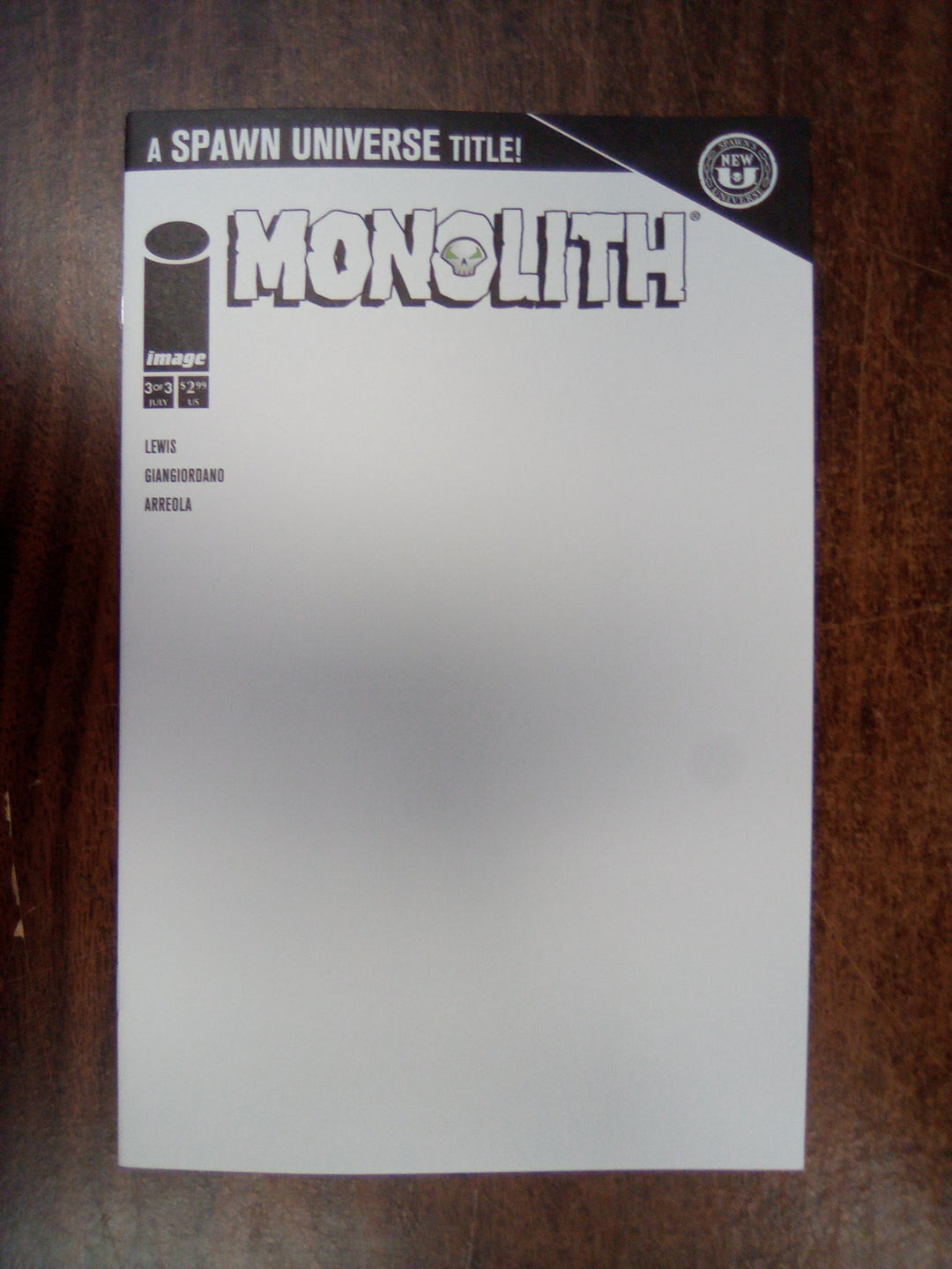 Spawn Monolith #3 (Of 3) Cover B Blank Sketch Variant (Mature)
