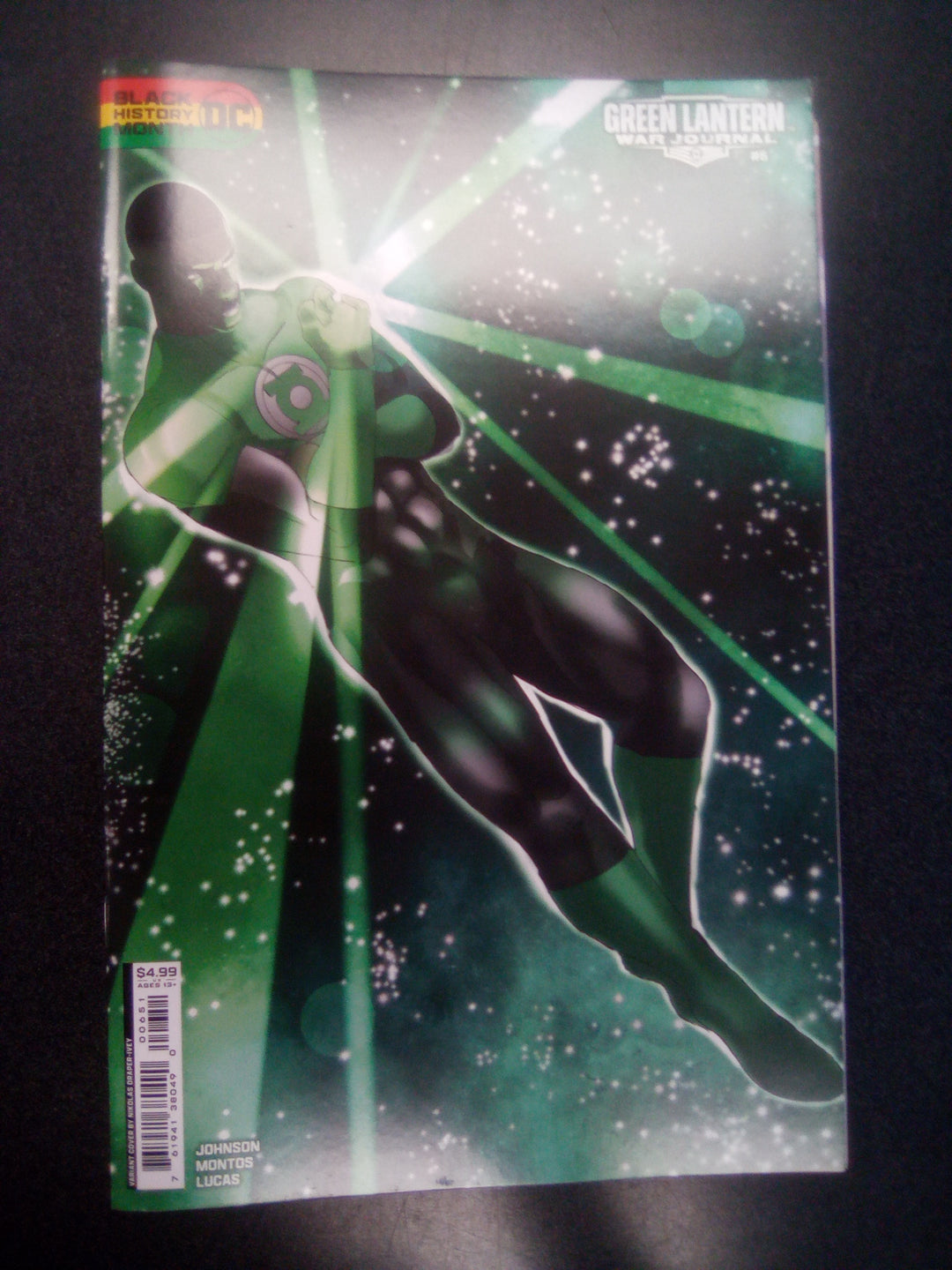 Green Lantern War Journal #6 Cover C Nikolas Draper-Ivey Black History Month Card Stock Variant
