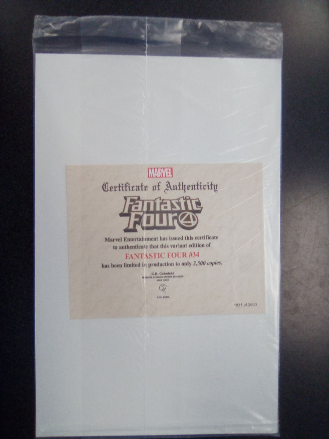 Fantastic Four #34 (2021) Romita Jr Limited Polybagged Variant with CoA