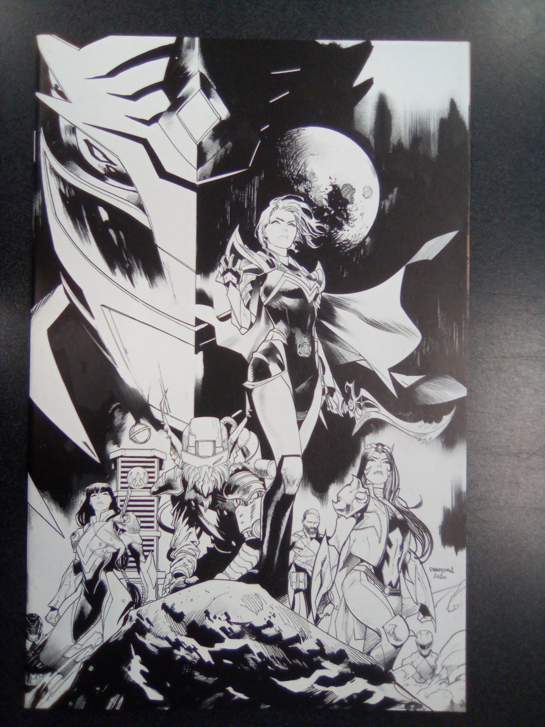 Power Rangers Drakkon New Dawn #1 1:25 Dan Mora B&W Virgin Variant