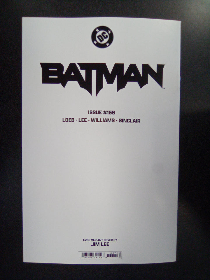 Batman #158 Cover O Inc 1:250 Jim Lee Pencils Virgin Card Stock Variant
