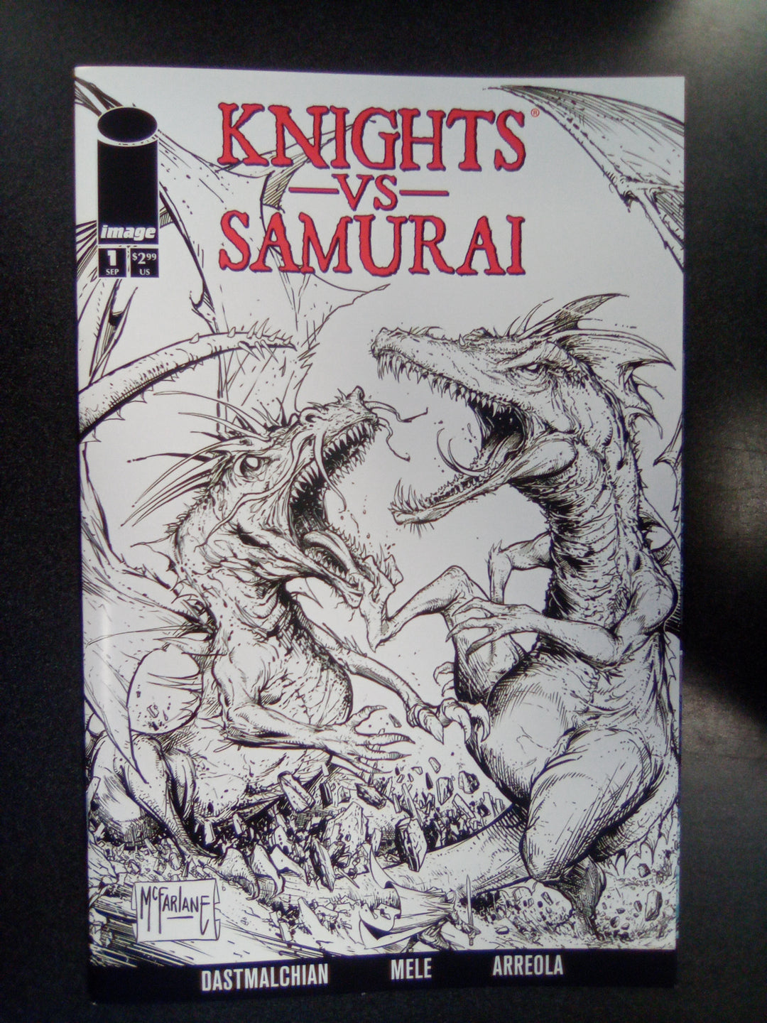Knights vs Samurai #1 Cover C Todd McFarlane Black & White Variant