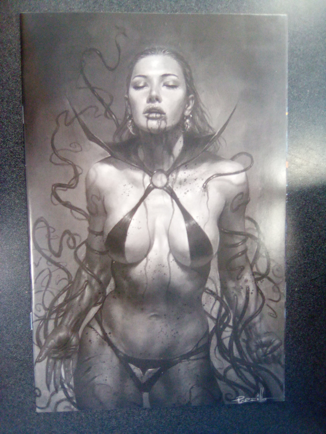 Sacred Six #10 (2021) 1:40 Parrillo B&W Virgin Variant