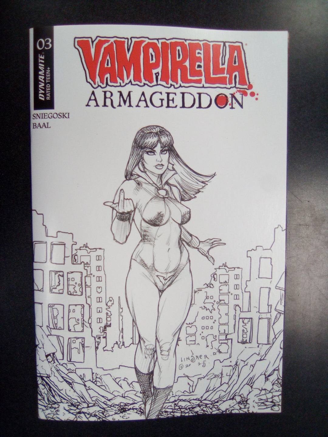 Vampirella Armageddon #3 Cover G 1:10 Joseph Michael Linsner Line Art Variant