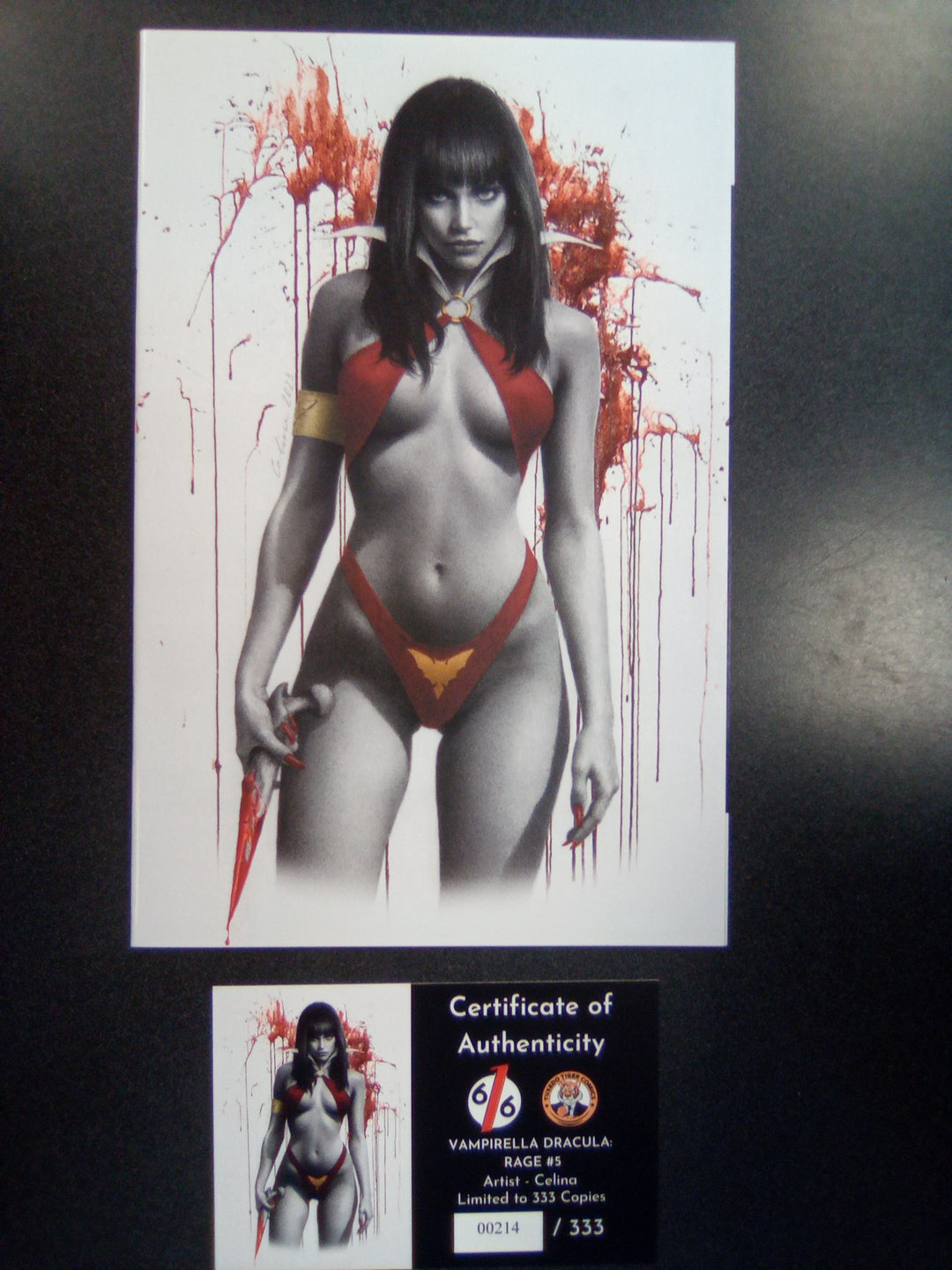 Vampirella Dracula Rage #5 Celina Color Spot Virgin Variant #214/333 with CoA