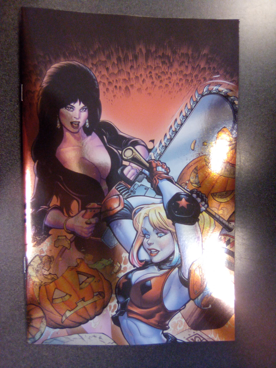 Harley Quinn X Elvira #1 Cover Zb Inc 1:15 Chad Hardin Foil Virgin Foc Bonus Variant