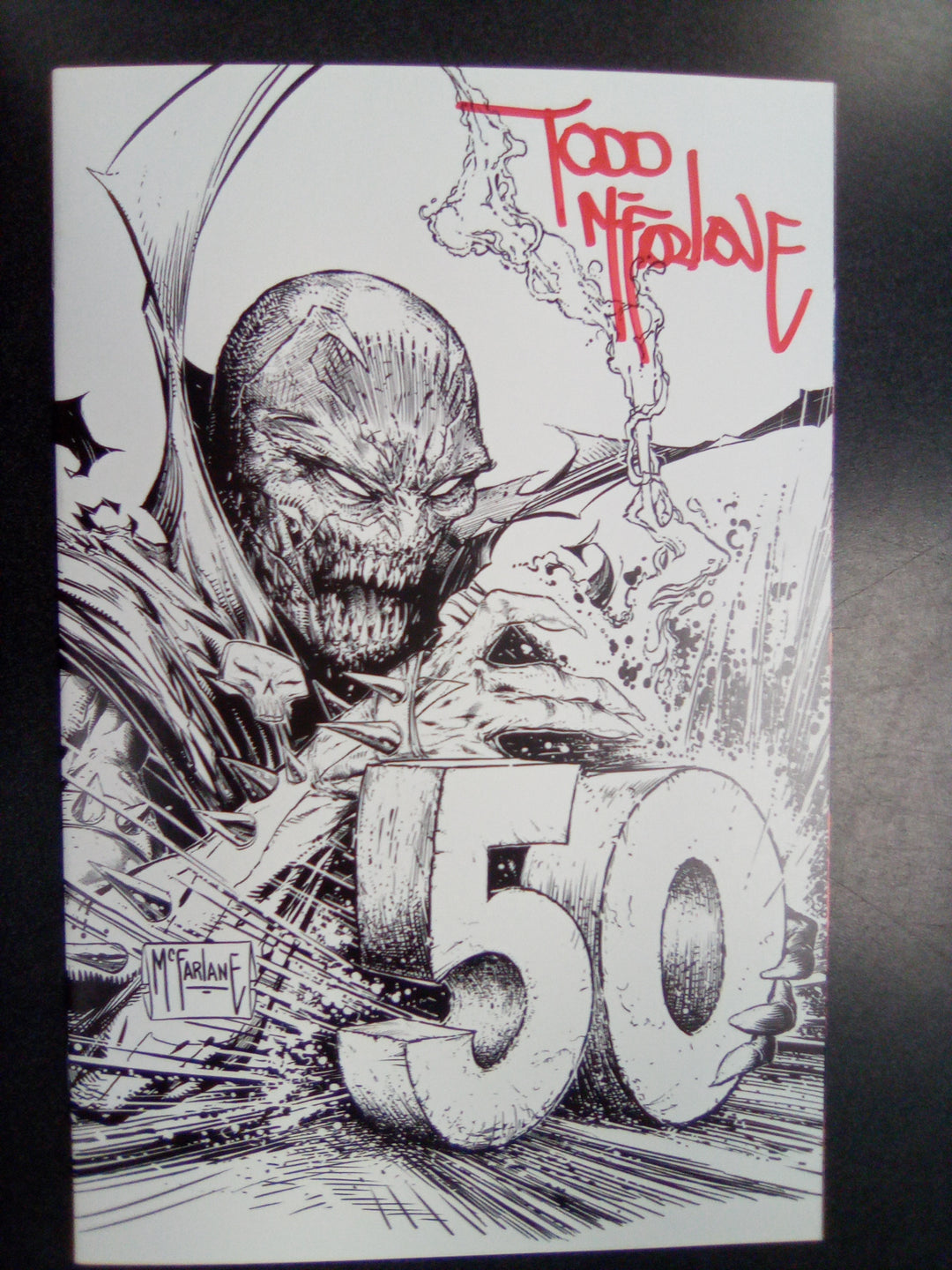 King Spawn #50 Cover G 1:250 Todd McFarlane Signed Black & White Inks Variant