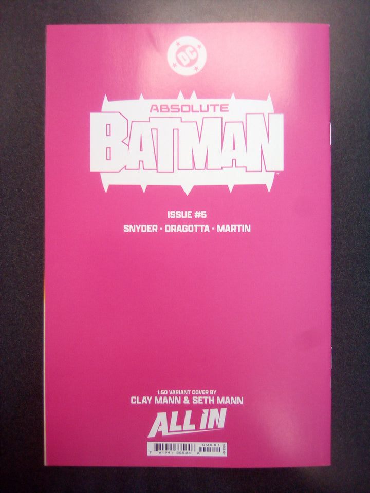 Absolute Batman #5 Cover E 1:50 Clay Mann & Seth Mann Virgin Card Stock Variant
