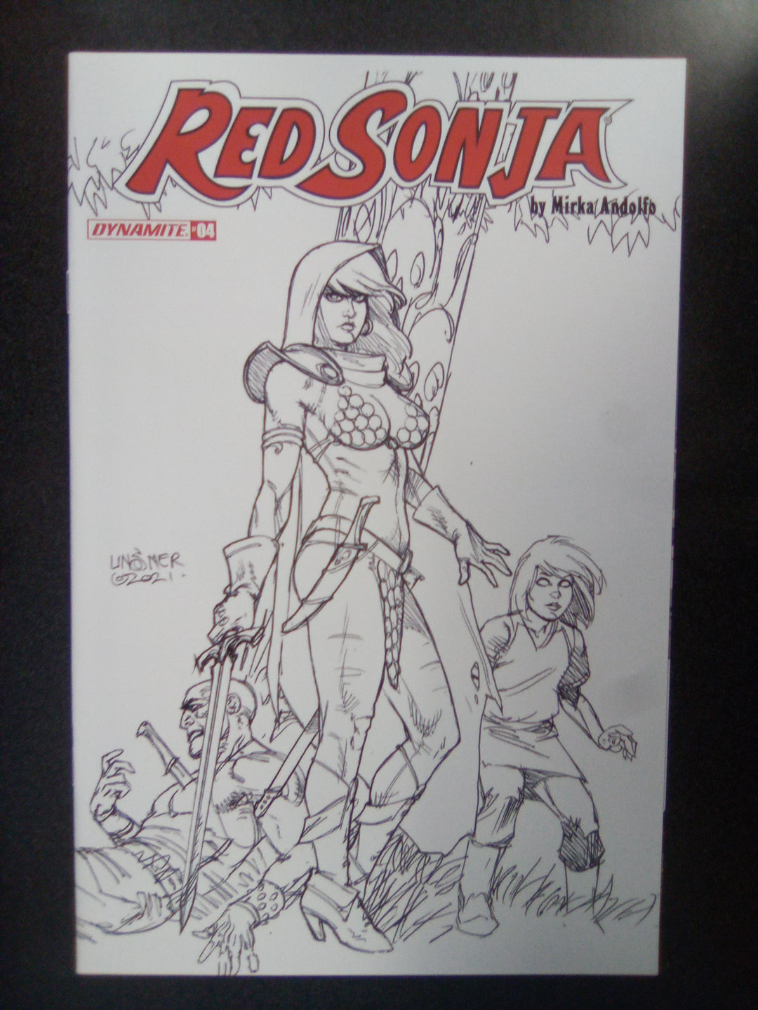 Red Sonja #4 (2021) 1:25 Linsner B&W Variant