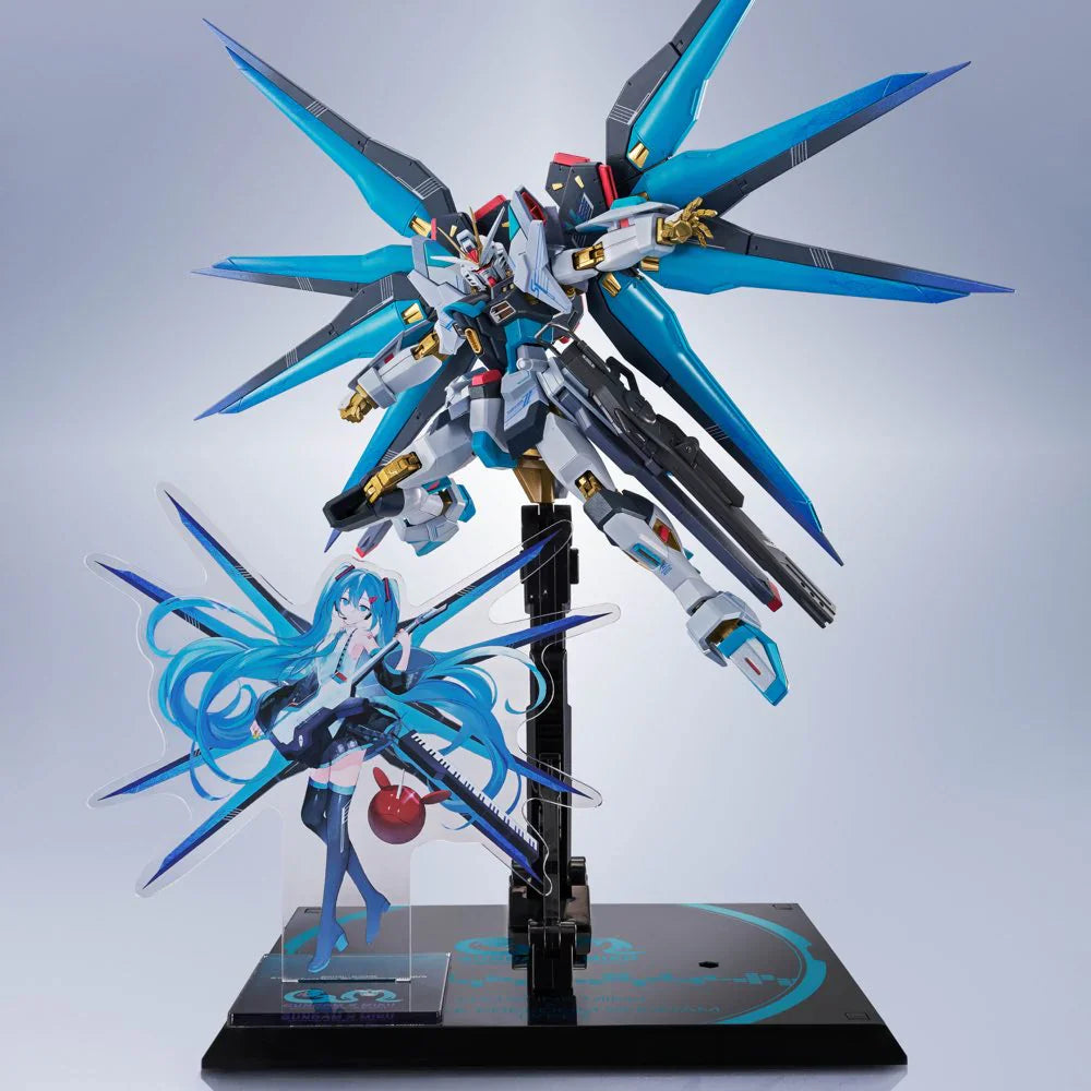 Gundam 45th Anniversary x Hatsune Miku Side Strike Freedom Gundam Type II Miku Version Metal Robot Spirits Action Figure