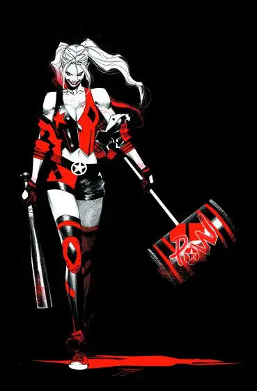 Harley Quinn Black White + Red