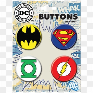 DC Comic 4 Button Set