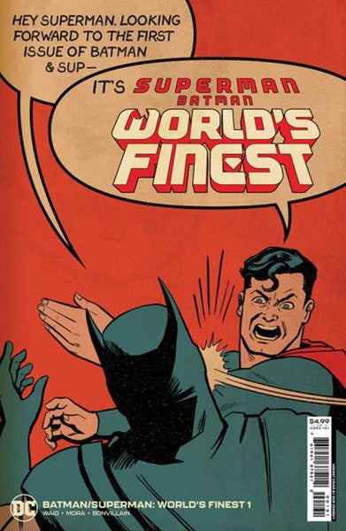 Batman Superman Worlds Finest #1 Cover G 1 in 25 Chip Zdarsky Superman Slap Battle Card Stock Variant